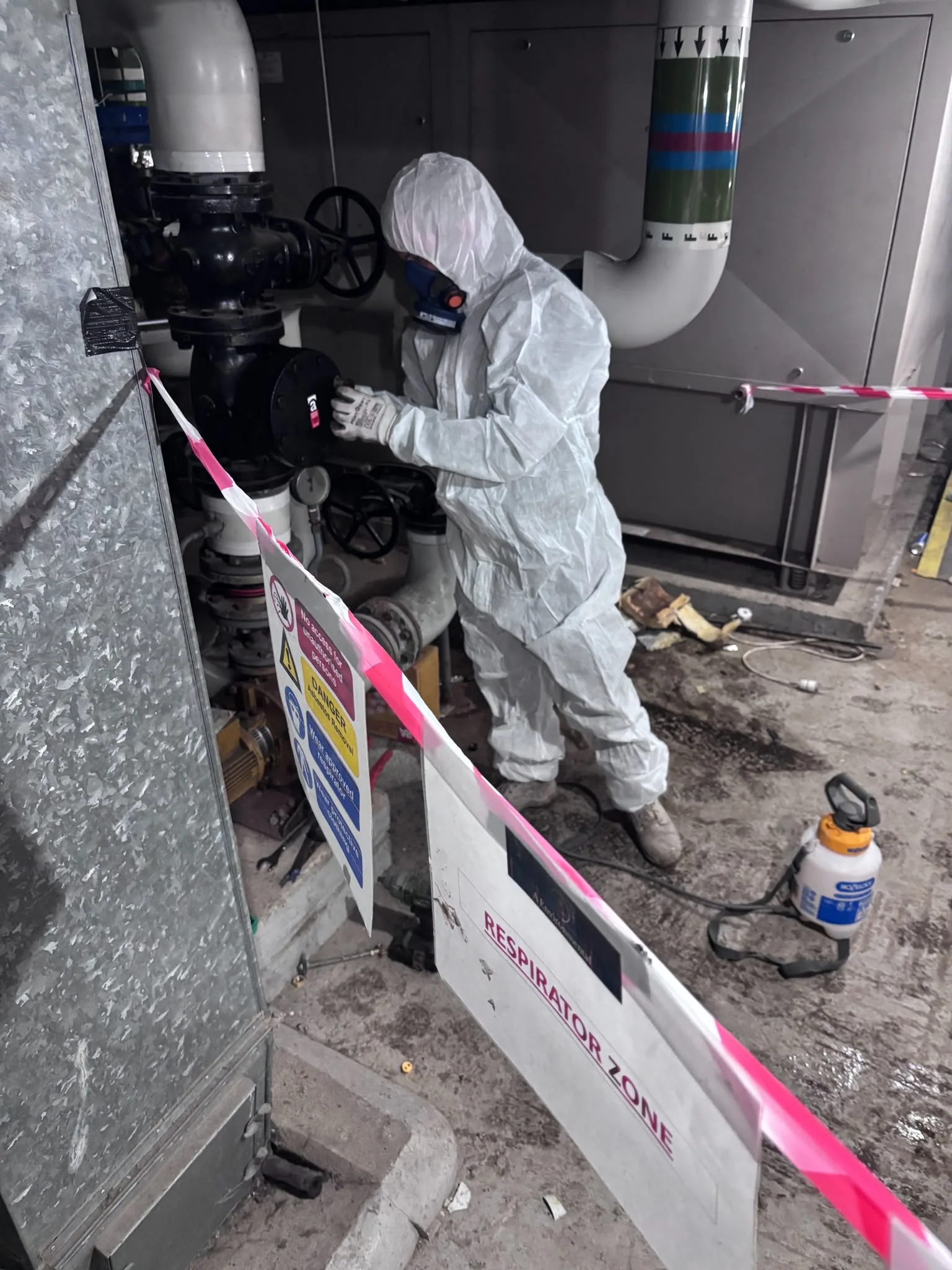 Asbestos artex removal from concrete soffit in Plaistow